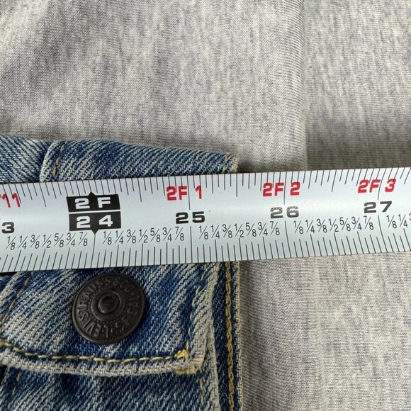 Levis Sherpa Lined Denim Trucker Jacket Mens Size Large Blue Classic Style - Picture 7 of 13